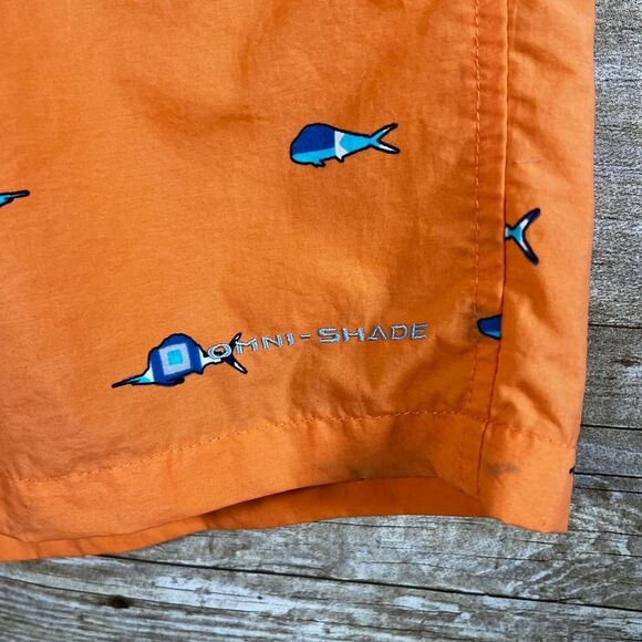 COLUMBIA PFG PULL ON FISH PRINT SWIM TRUNKS OMNI-SHADE LINED SIZE MEDIUM - Picture 7 of 7